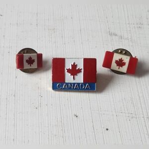 Canada Flag Pins - Lot Of 3